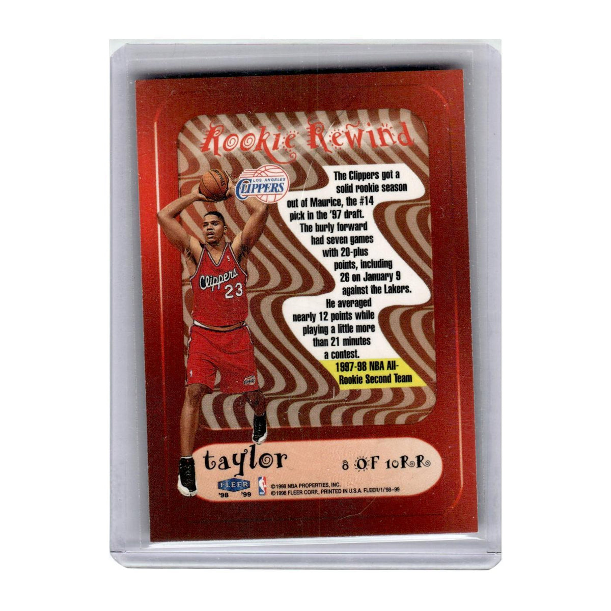 1998 Fleer Tradition Maurice Taylor Clippers #8RR