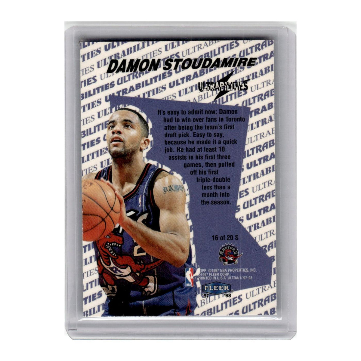 1997 Fleer Ultra Damon Stoudamire Raptors #16S