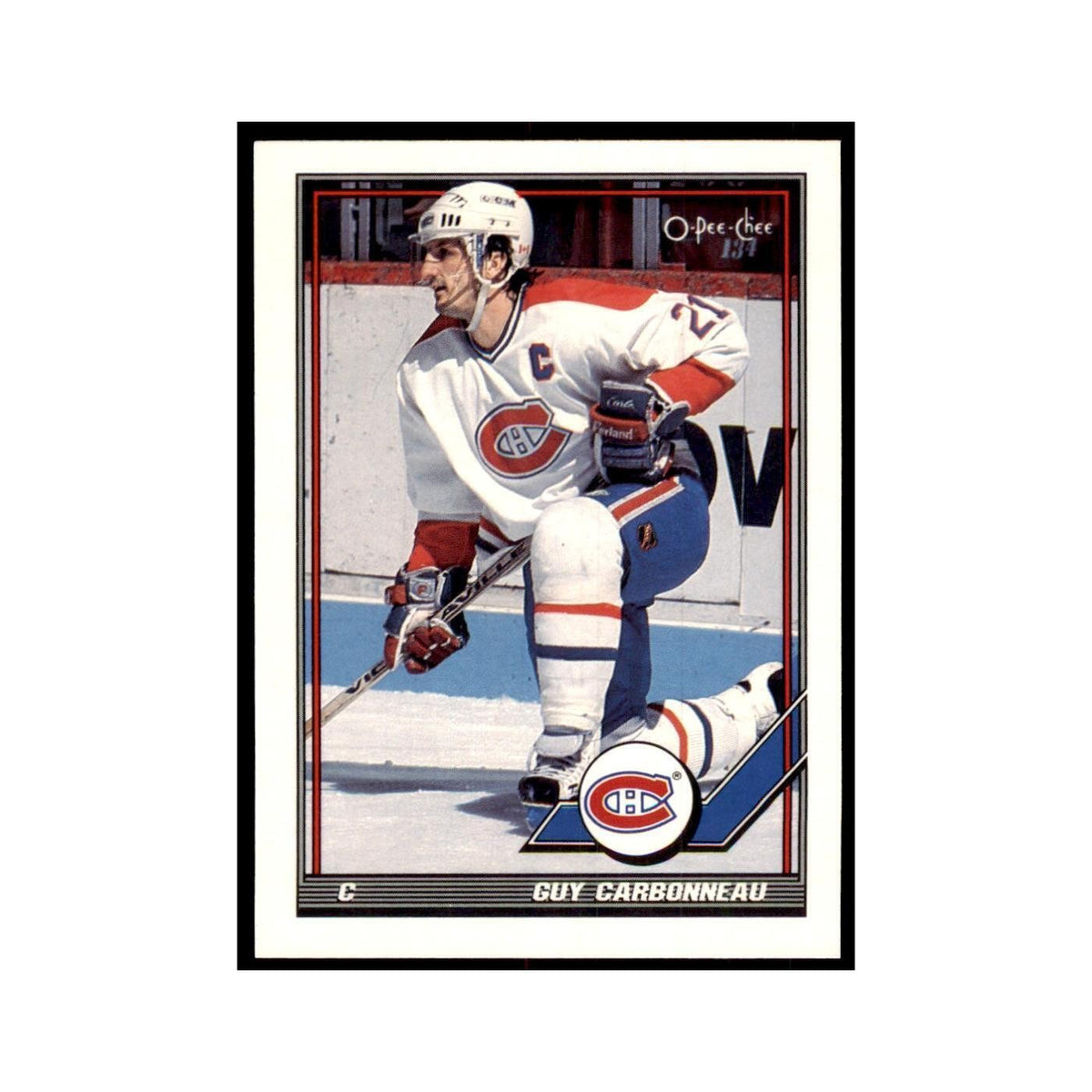 Guy Carbonneau 1991 O-Pee-Chee #54 Montreal Canadiens Hockey Card NM