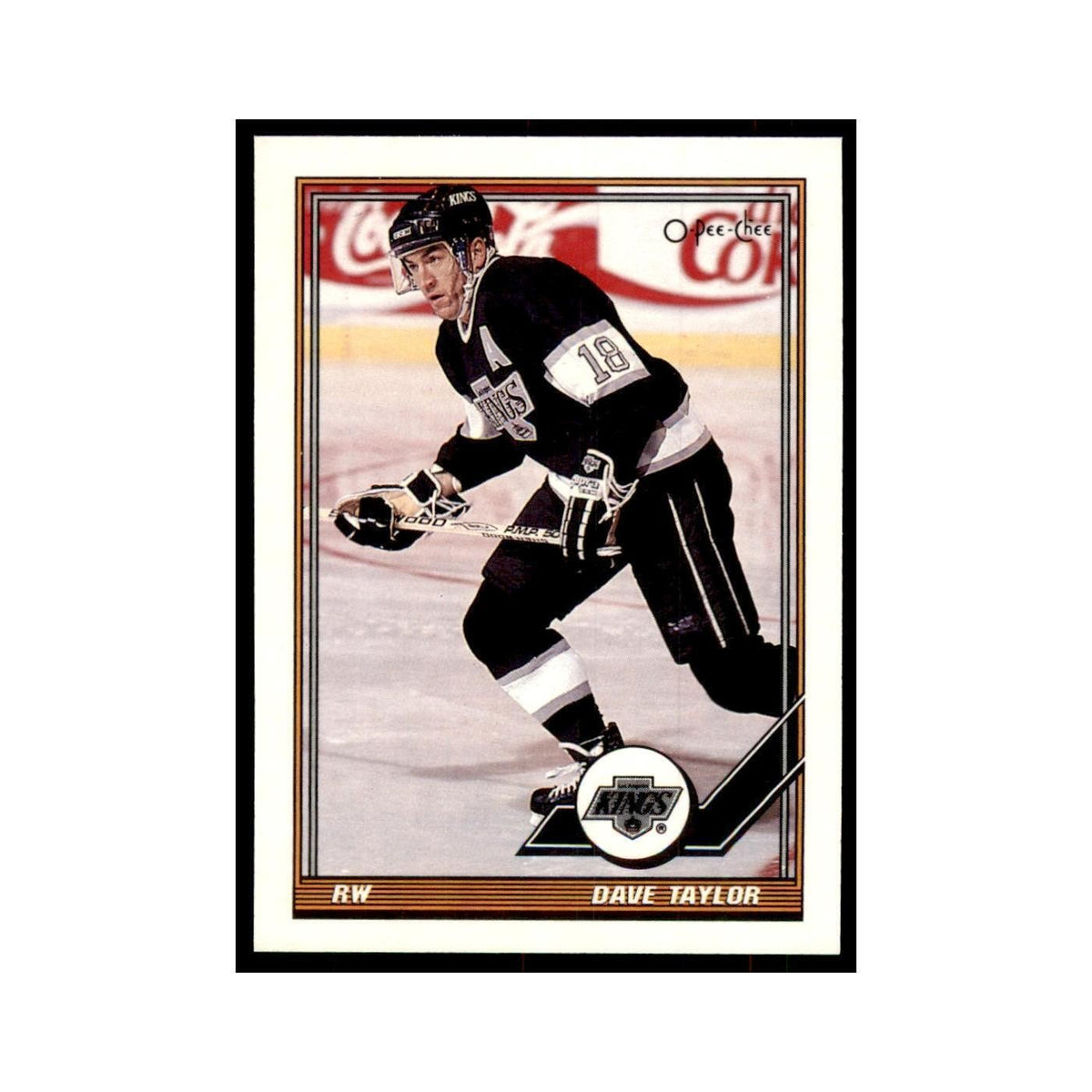 Dave Taylor 1991 O-Pee-Chee #138 Los Angeles Kings Hockey Card NM