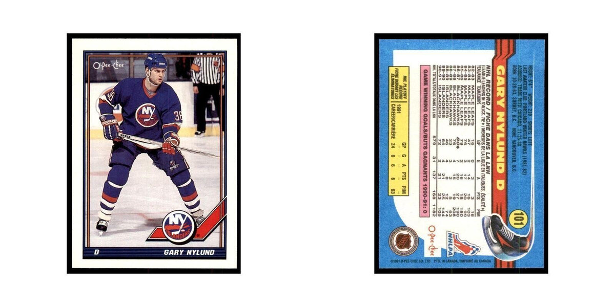Gary Nylund 1991 O-Pee-Chee #101 New York Islanders Hockey Card NM