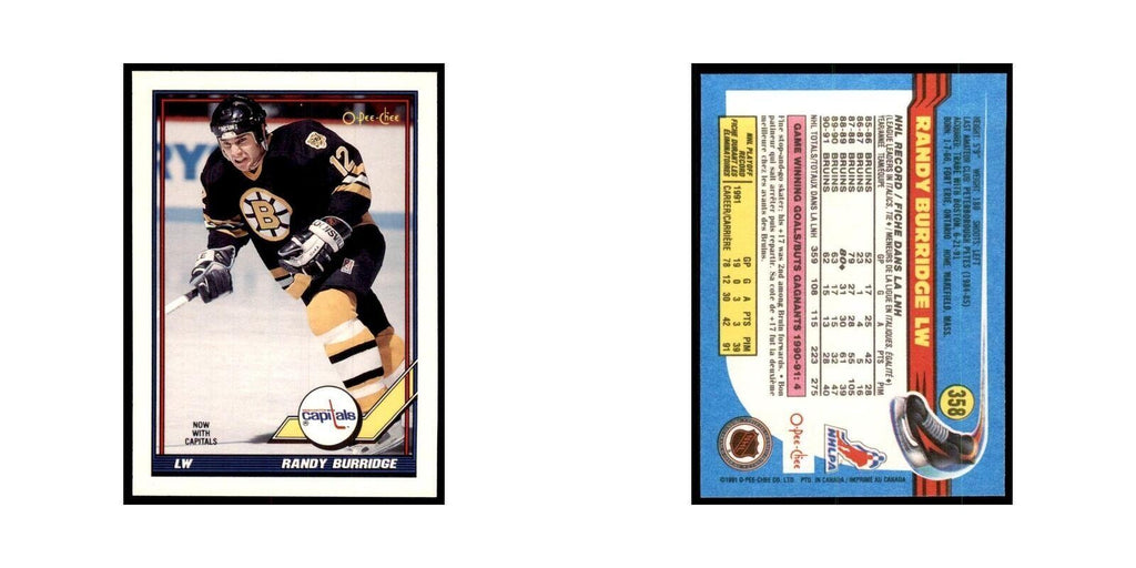 Randy Burridge 1991 O-Pee-Chee #358 Washington Capitals Hockey Card NM