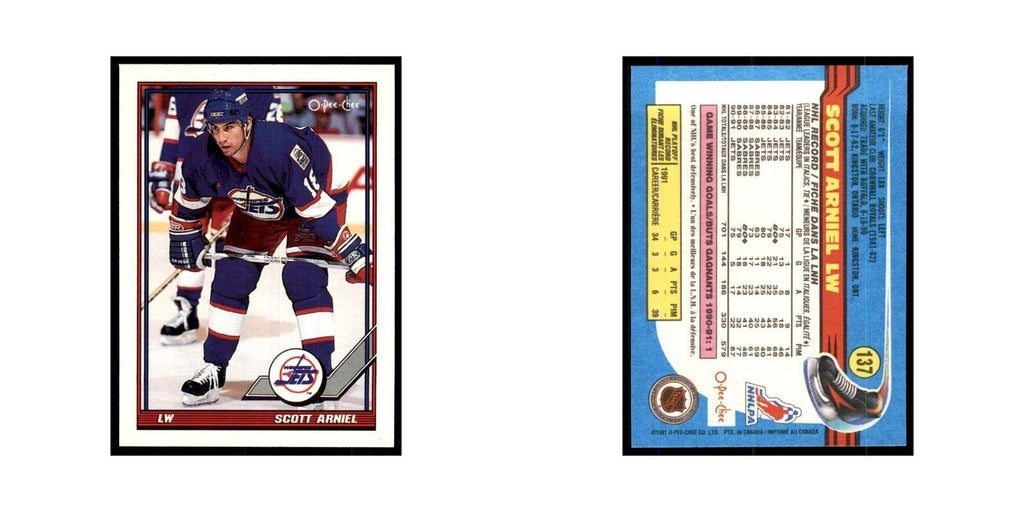 Scott Arniel 1991 O-Pee-Chee #137 Winnipeg Jets Hockey Card NM