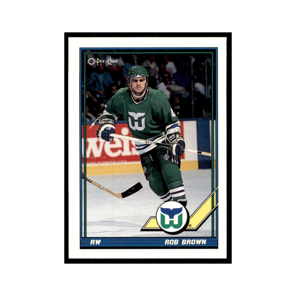 Rob Brown 1991 O-Pee-Chee #83 Hartford Whalers Hockey Card NM