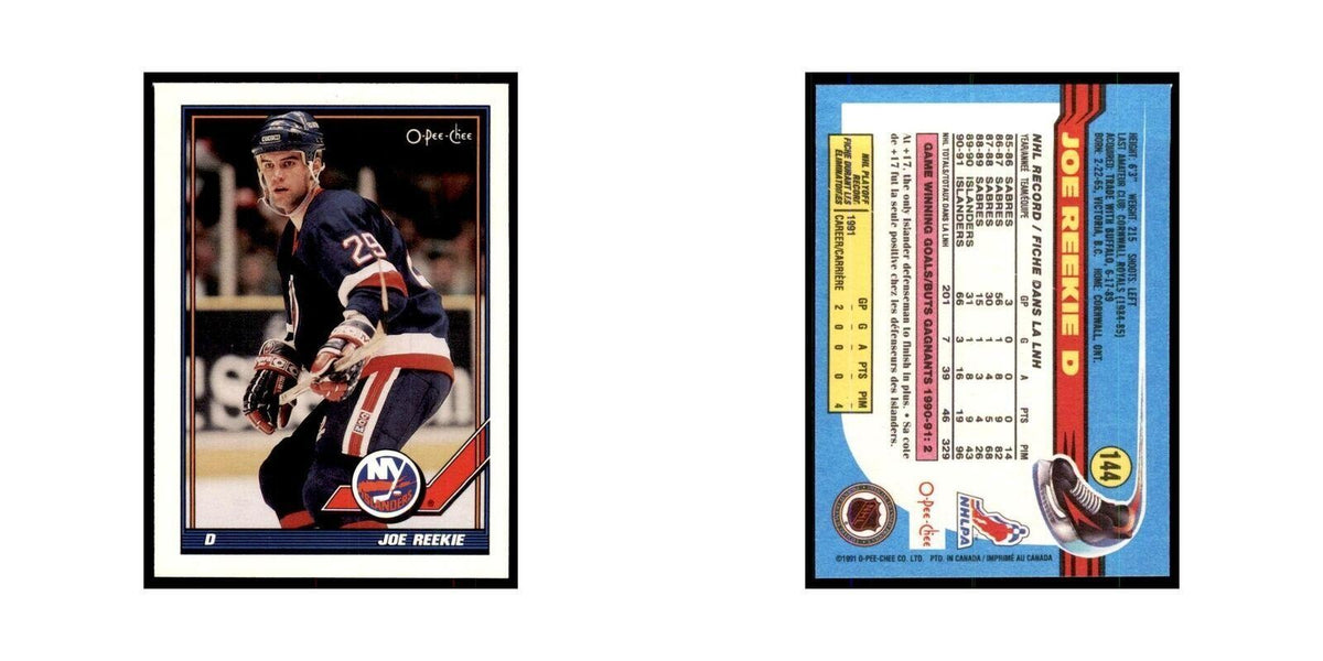 Joe Reekie 1991 O-Pee-Chee #144 New York Islanders Hockey Card NM