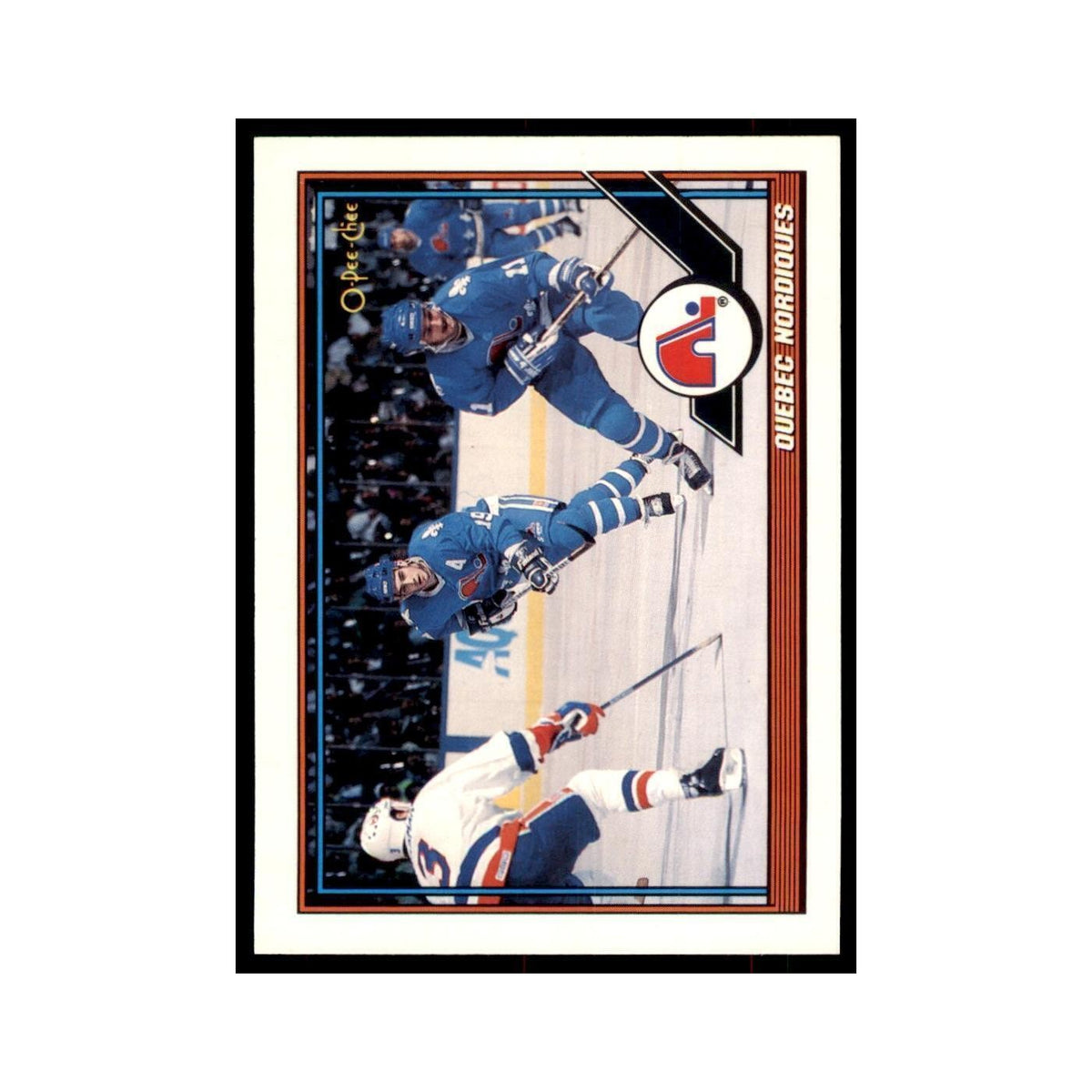 Quebec Nordiques 1991 O-Pee-Chee #96 Quebec Nordiques Hockey Card NM