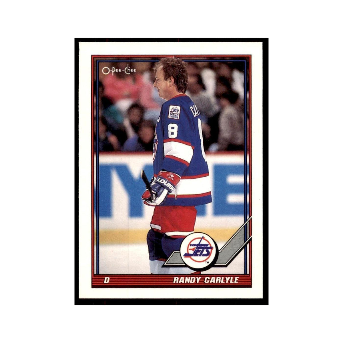 Randy Carlyle 1991 O-Pee-Chee #72 Winnipeg Jets Hockey Card NM