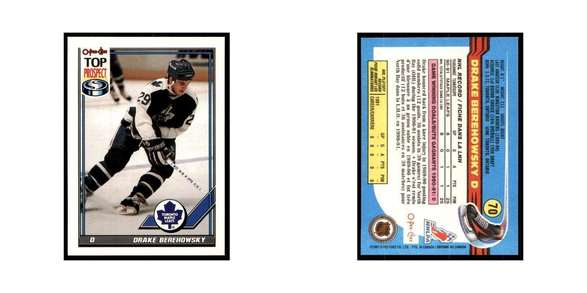 Drake Berehowsky 1991 O-Pee-Chee #70 Toronto Maple Leafs Hockey Card NM