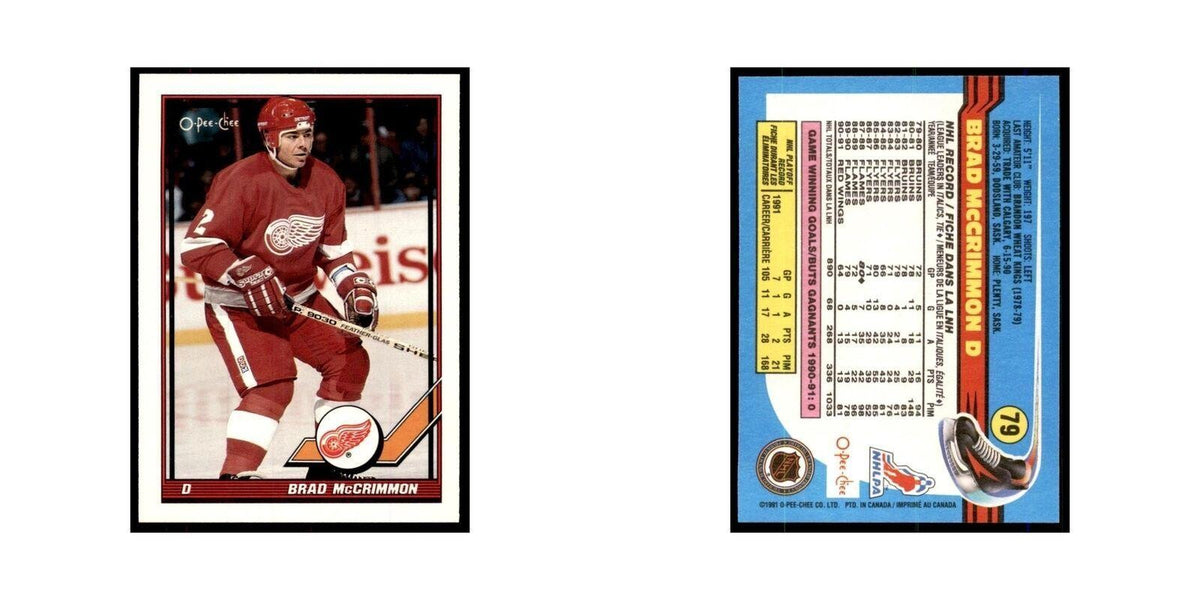 Brad McCrimmon 1991 O-Pee-Chee #79 Detroit Red Wings Hockey Card NM