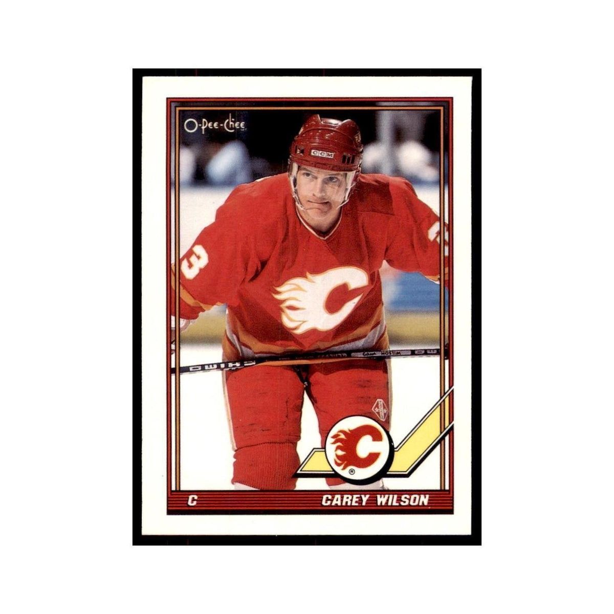 Carey Wilson 1991 O-Pee-Chee #85 Calgary Flames Hockey Card NM