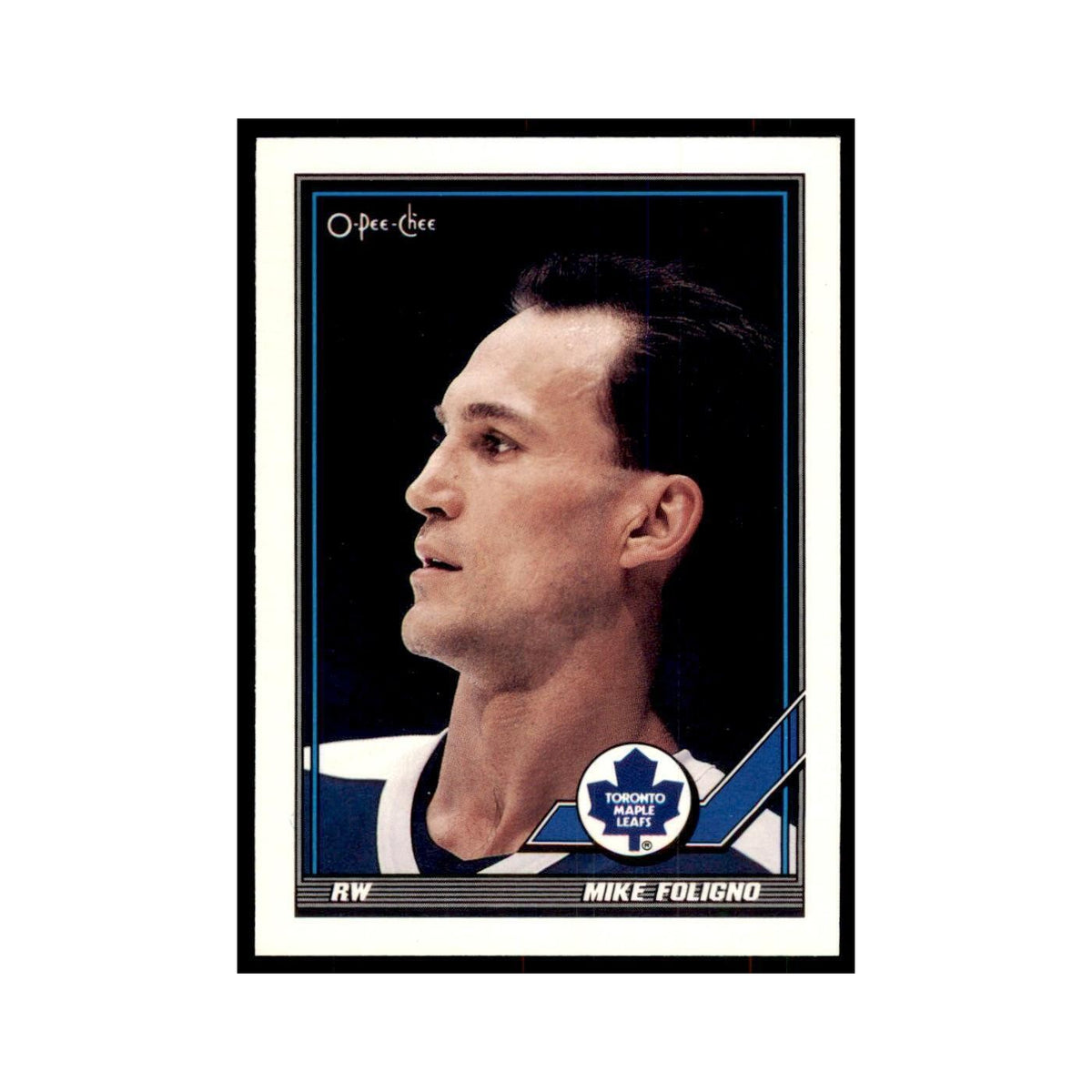 Mike Foligno 1991 O-Pee-Chee #18 Toronto Maple Leafs Hockey Card NM