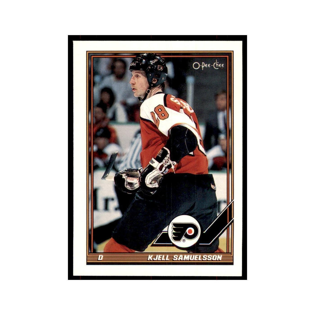 Kjell Samuelsson 1991 O-Pee-Chee #211 Philadelphia Flyers Hockey Card NM