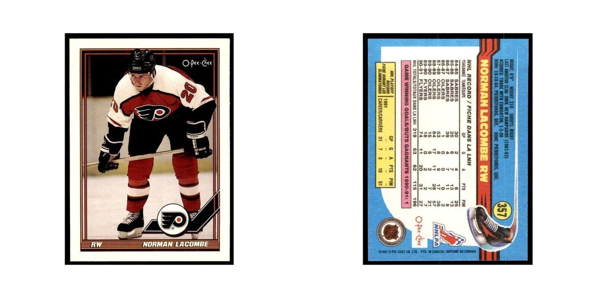 Normand Lacombe 1991 O-Pee-Chee #357 Philadelphia Flyers Hockey Card NM