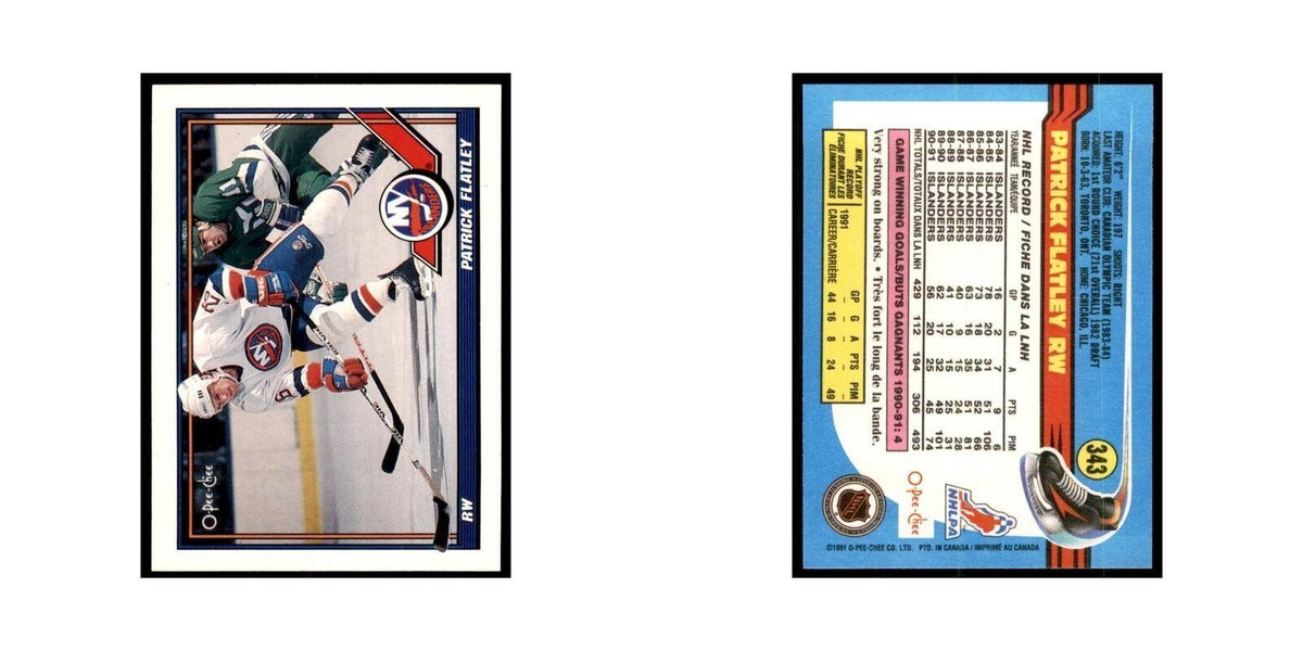 Patrick Flatley 1991 O-Pee-Chee #343 New York Islanders Hockey Card NM