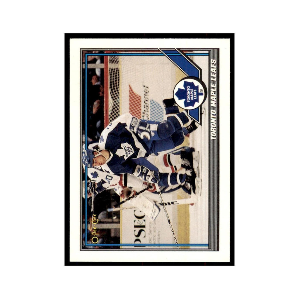 Toronto Maple Leafs 1991 O-Pee-Chee #123 Toronto Maple Leafs Hockey Card NM