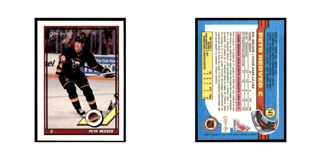 Petr Nedved 1991 O-Pee-Chee #141 Vancouver Canucks Hockey Card NM