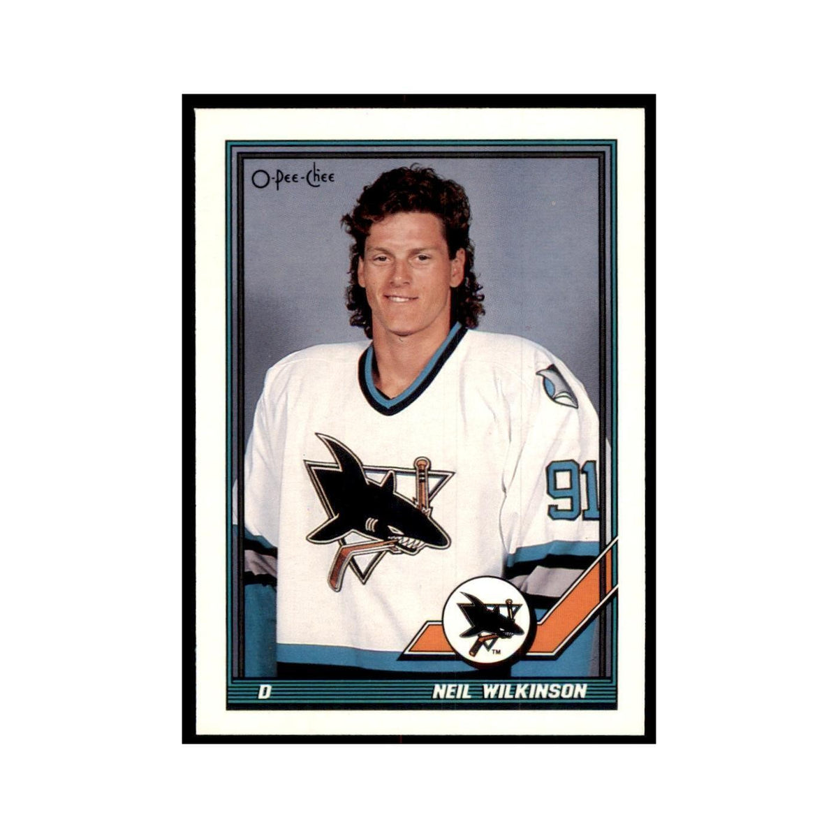 Neil Wilkinson 1991 O-Pee-Chee #348 San Jose Sharks Hockey Card NM