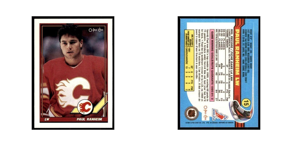 Paul Ranheim 1991 O-Pee-Chee #15 Calgary Flames Hockey Card NM