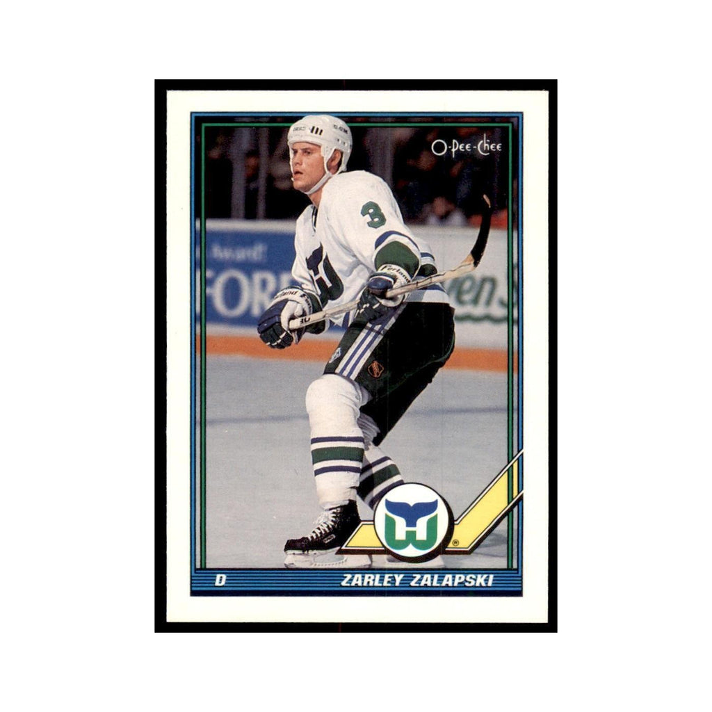 Zarley Zalapski 1991 O-Pee-Chee #344 Hartford Whalers Hockey Card NM