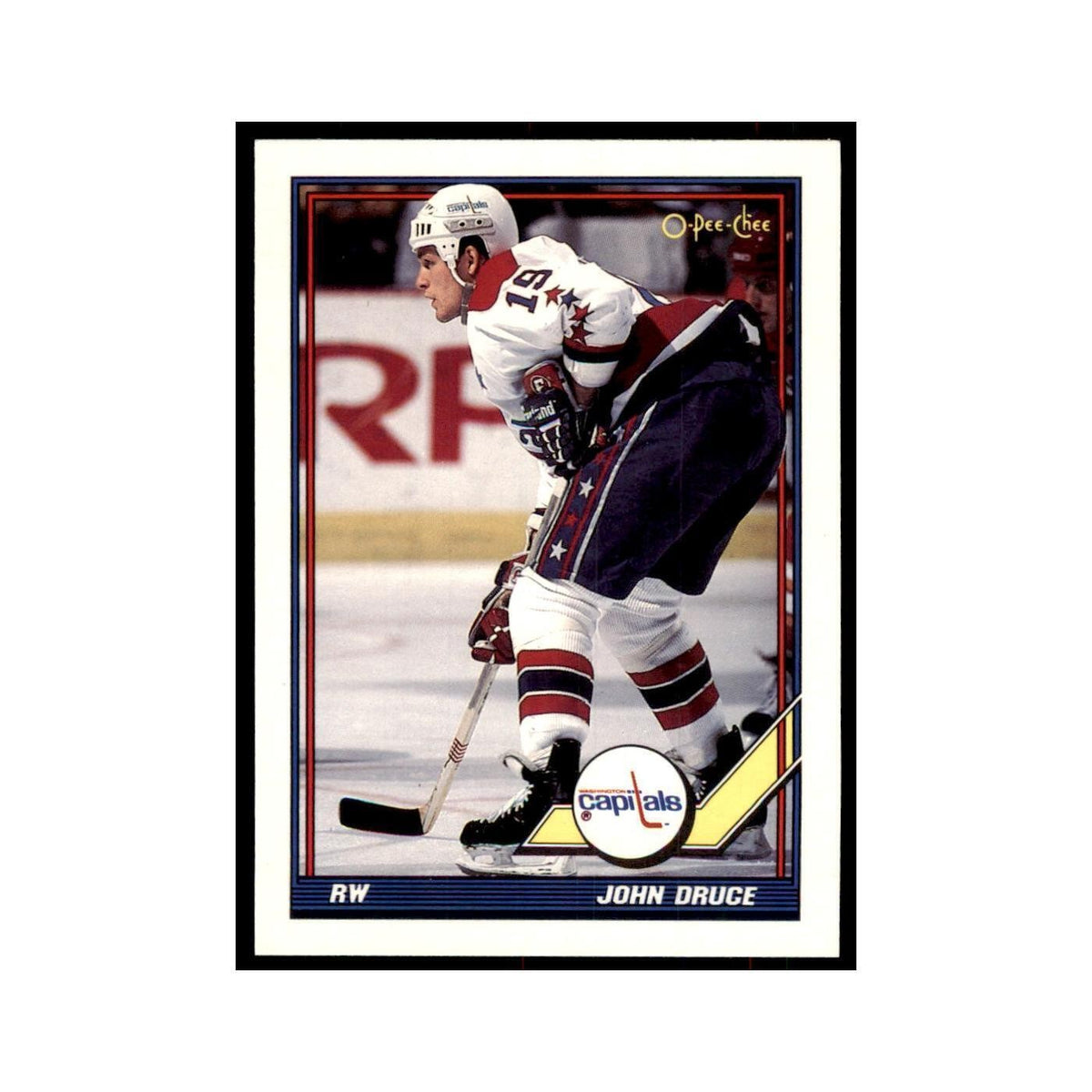 John Druce 1991 O-Pee-Chee #206 Washington Capitals Hockey Card NM