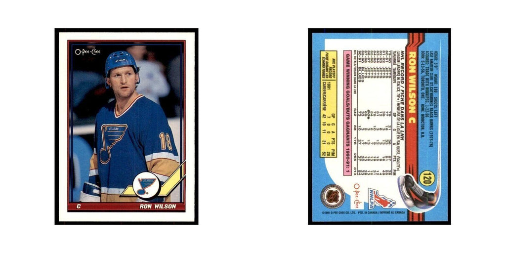 Ron Wilson 1991 O-Pee-Chee #120 St. Louis Blues Hockey Card NM