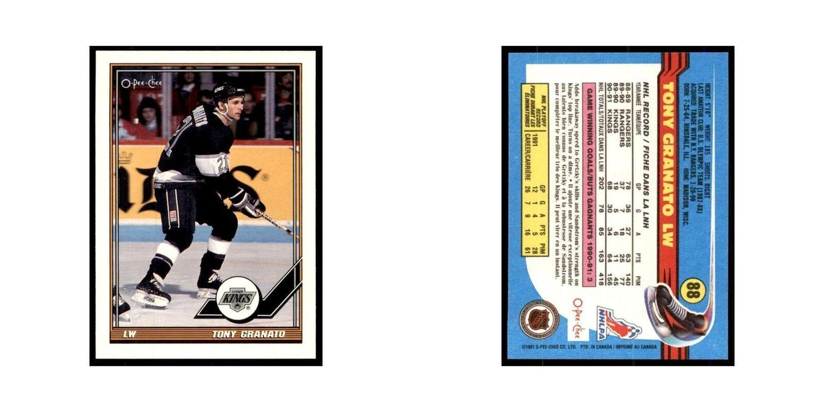 Tony Granato 1991 O-Pee-Chee #88 Los Angeles Kings Hockey Card NM