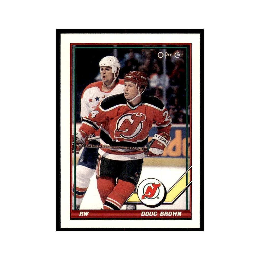 Doug Brown 1991 O-Pee-Chee #42 New Jersey Devils Hockey Card NM