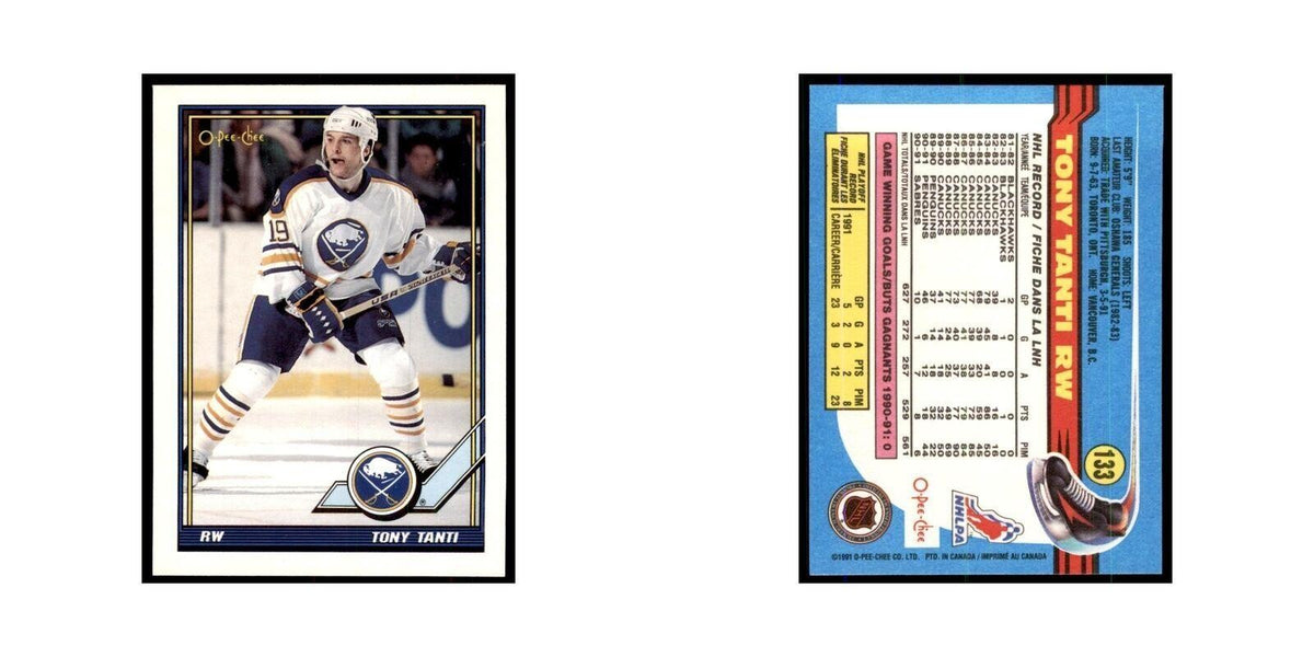Tony Tanti 1991 O-Pee-Chee #133 Buffalo Sabres Hockey Card NM
