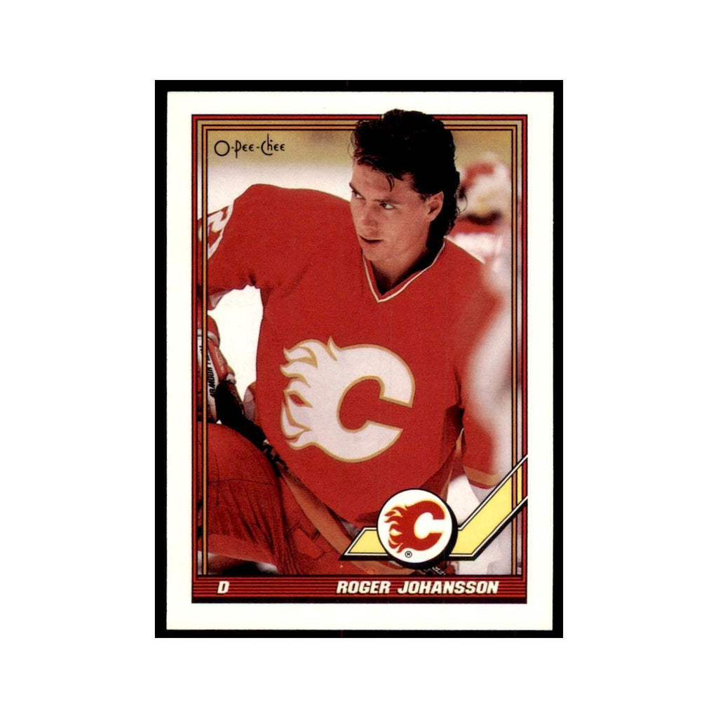 Roger Johansson 1991 O-Pee-Chee #53 Calgary Flames Hockey Card NM