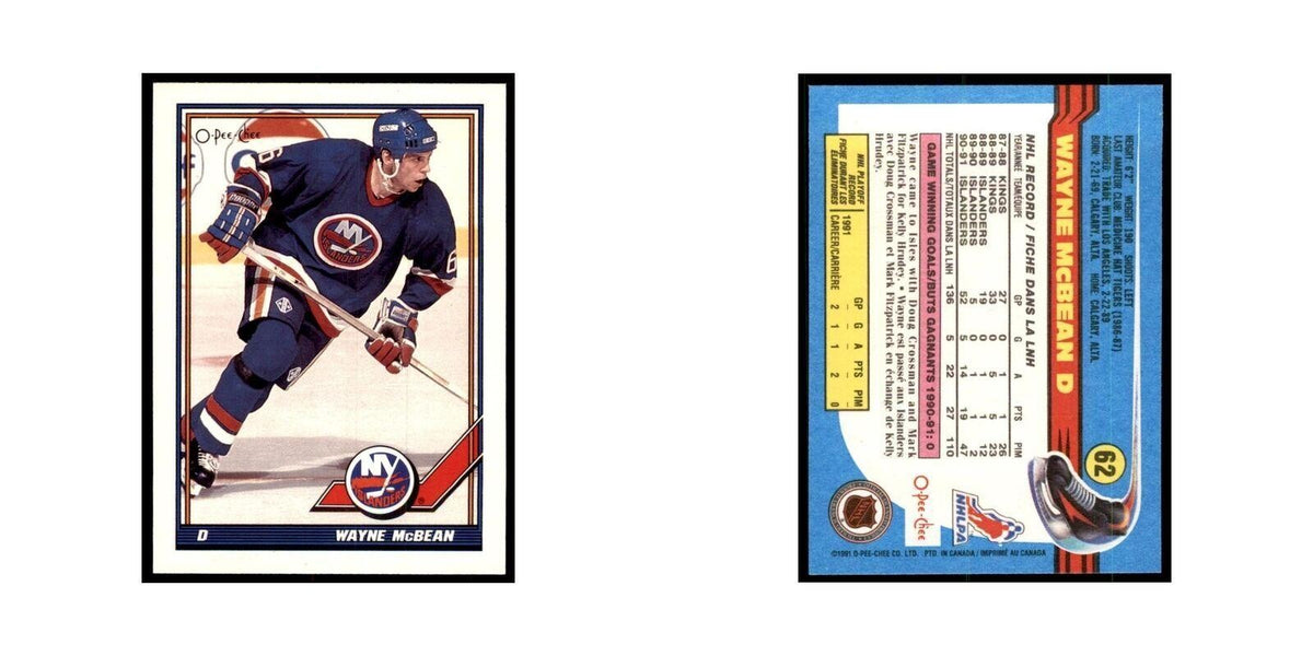 Wayne McBean 1991 O-Pee-Chee #62 New York Islanders Hockey Card NM