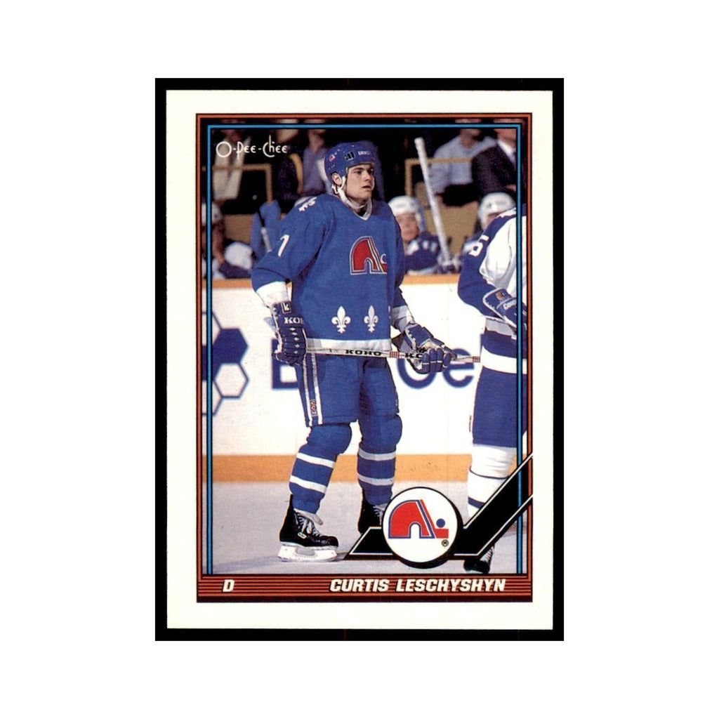 Curtis Leschyshyn 1991 O-Pee-Chee #39 Quebec Nordiques Hockey Card NM