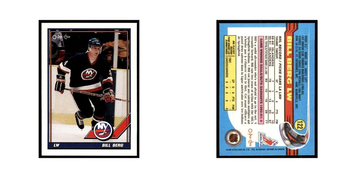 Bill Berg Rookie 1991 O-Pee-Chee #122 New York Islanders Hockey Card NM