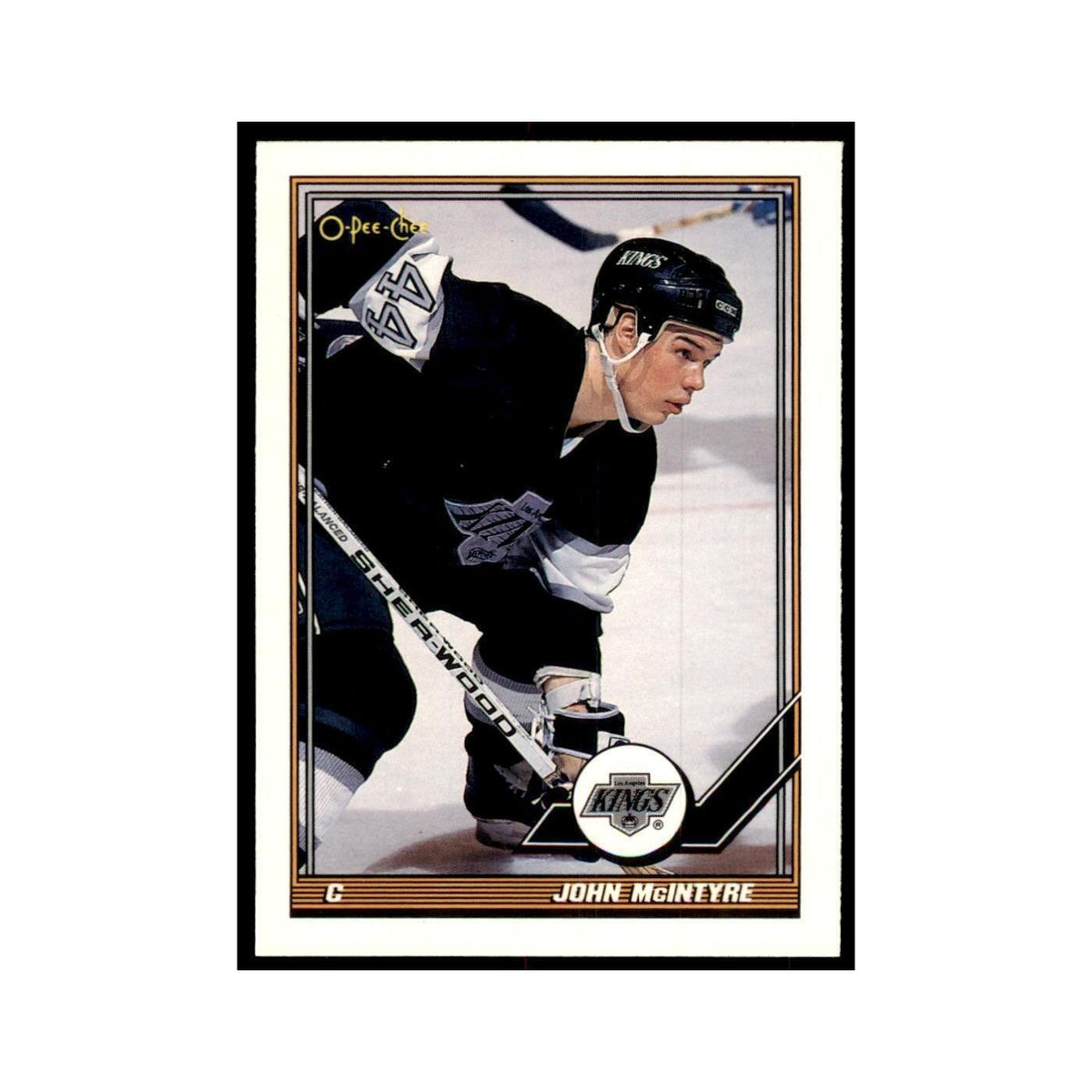 John McIntyre 1991 O-Pee-Chee #37 Los Angeles Kings Hockey Card NM