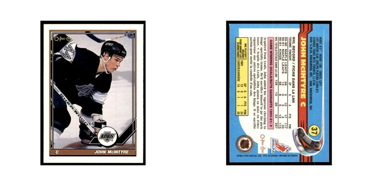 John McIntyre 1991 O-Pee-Chee #37 Los Angeles Kings Hockey Card NM