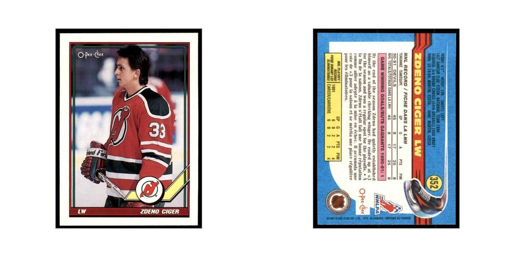 Zdeno Ciger 1991 O-Pee-Chee #352 New Jersey Devils Hockey Card NM
