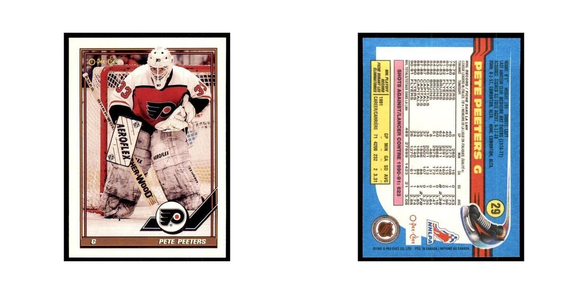 Pete Peeters 1991 O-Pee-Chee #29 Philadelphia Flyers Hockey Card NM
