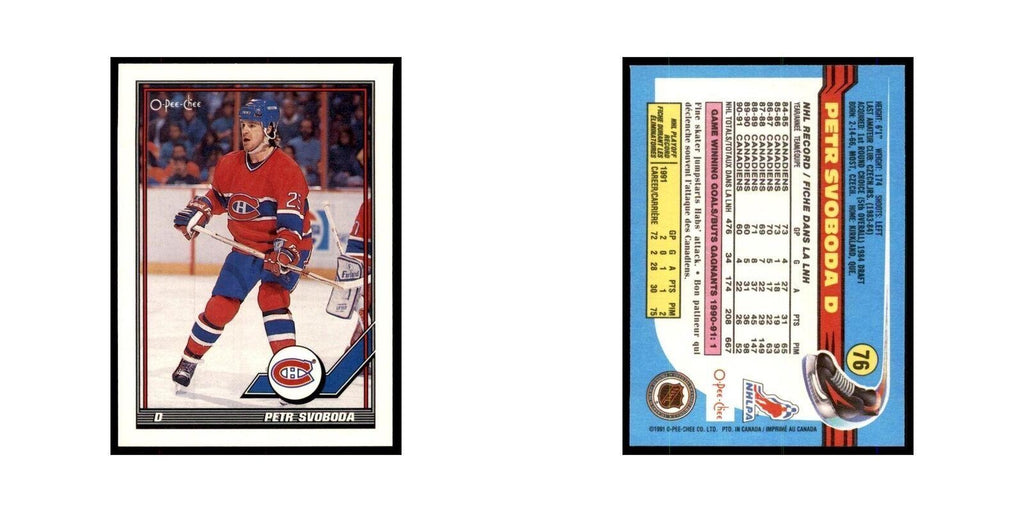 Petr Svoboda 1991 O-Pee-Chee #76 Montreal Canadiens Hockey Card NM