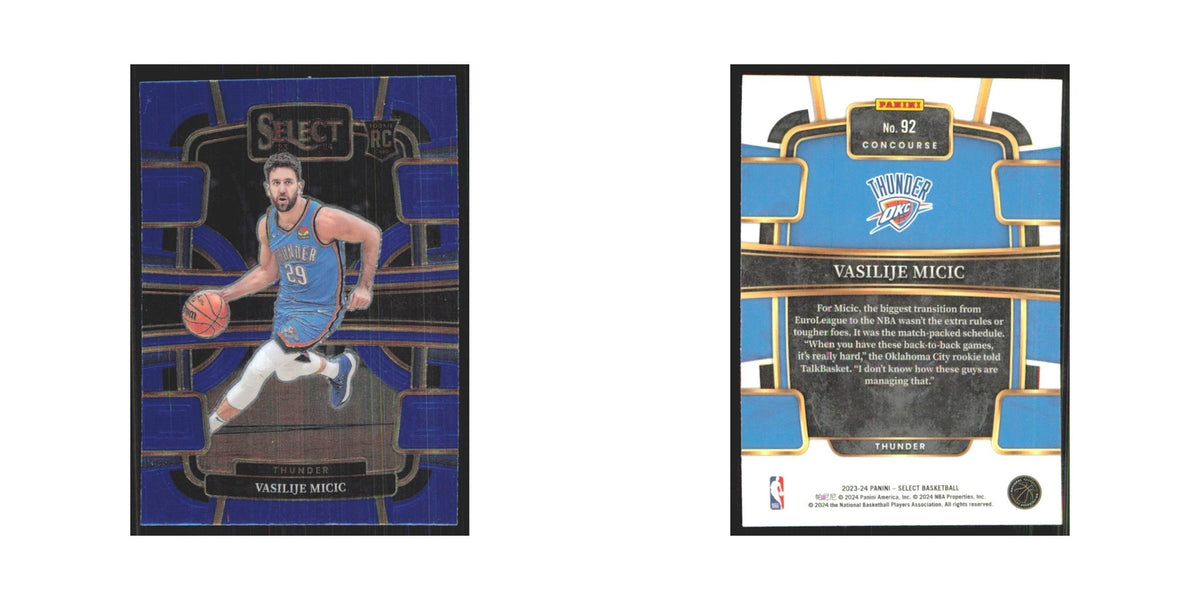 Vasilije Micic 2023 Panini Select #92 Oklahoma City Thunder Basketball Card NM