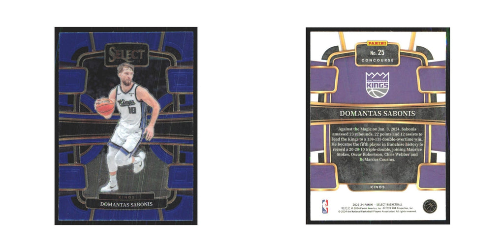 Domantas Sabonis 2023 Panini Select #25 Sacramento Kings Basketball Card NM