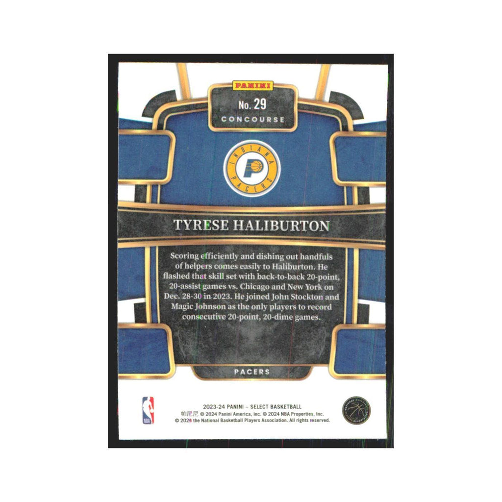 Tyrese Haliburton 2023 Panini Select #29 Indiana Pacers Basketball Card NM