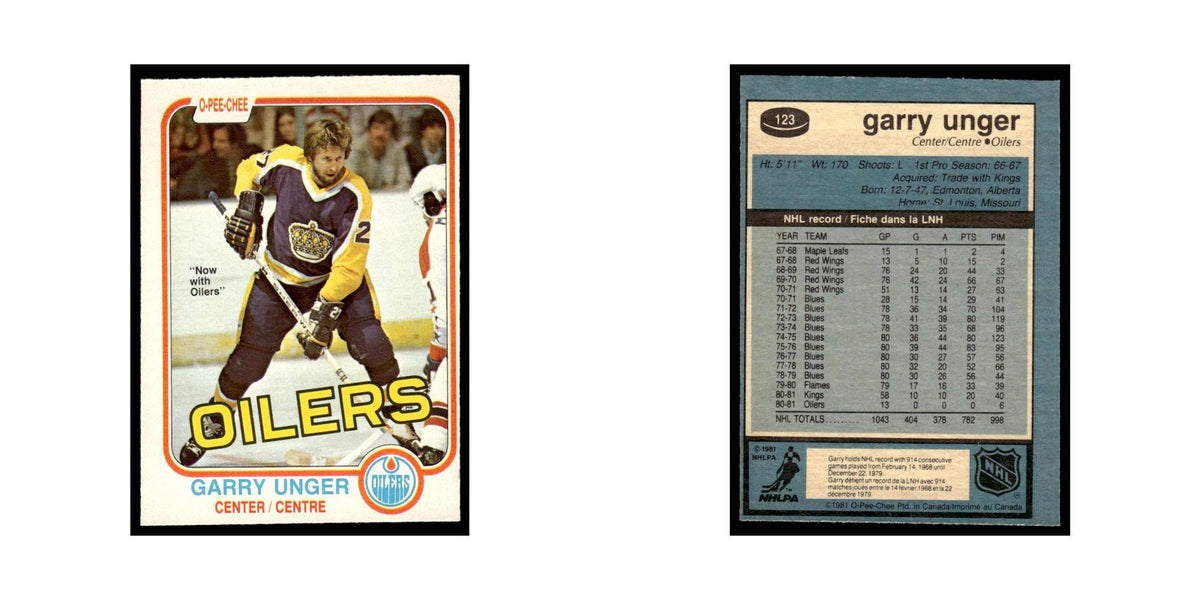 Garry Unger 1981 O-Pee-Chee #123 Edmonton Oilers Hockey Card EX