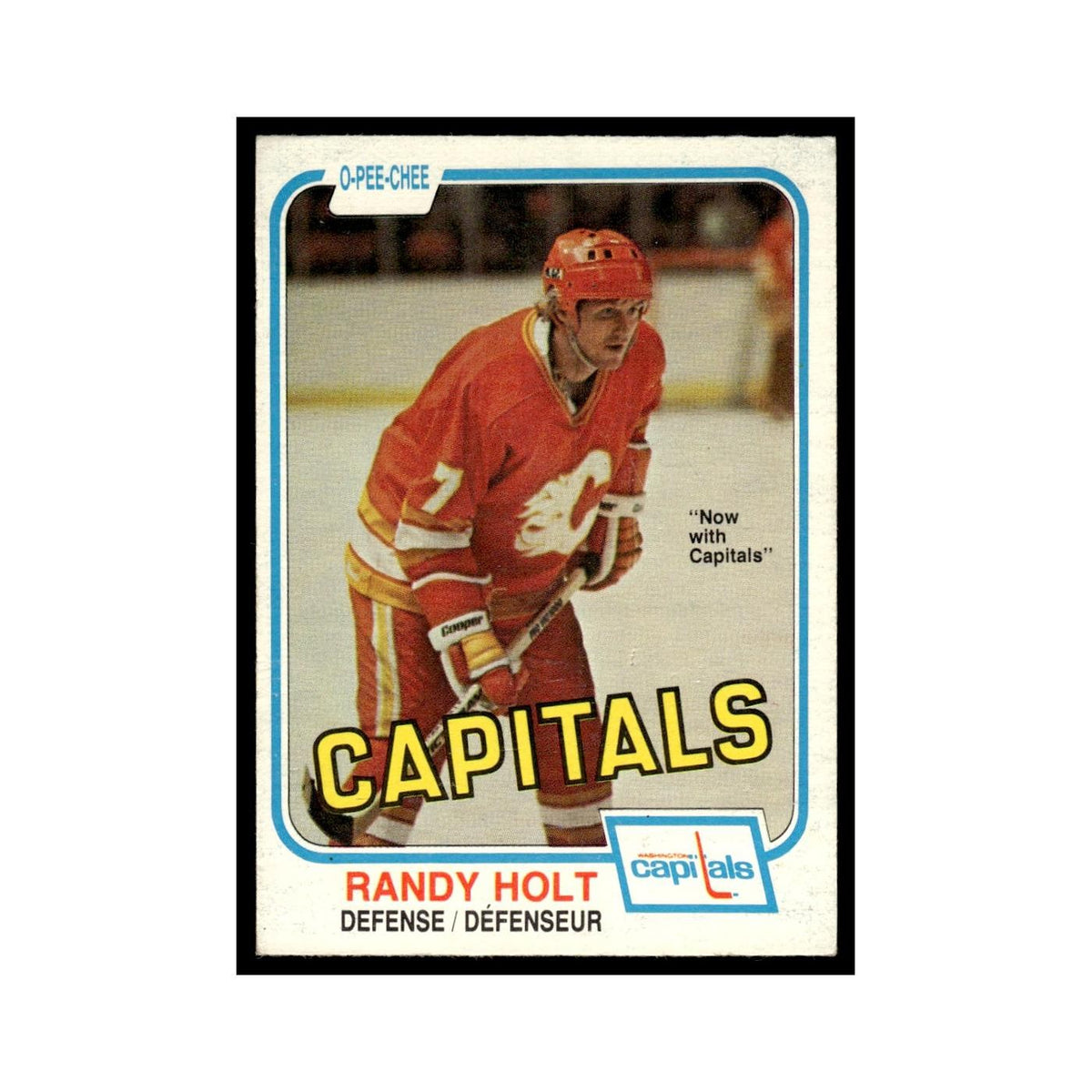 Randy Holt 1981 O-Pee-Chee #41 Washington Capitals Hockey Card EX