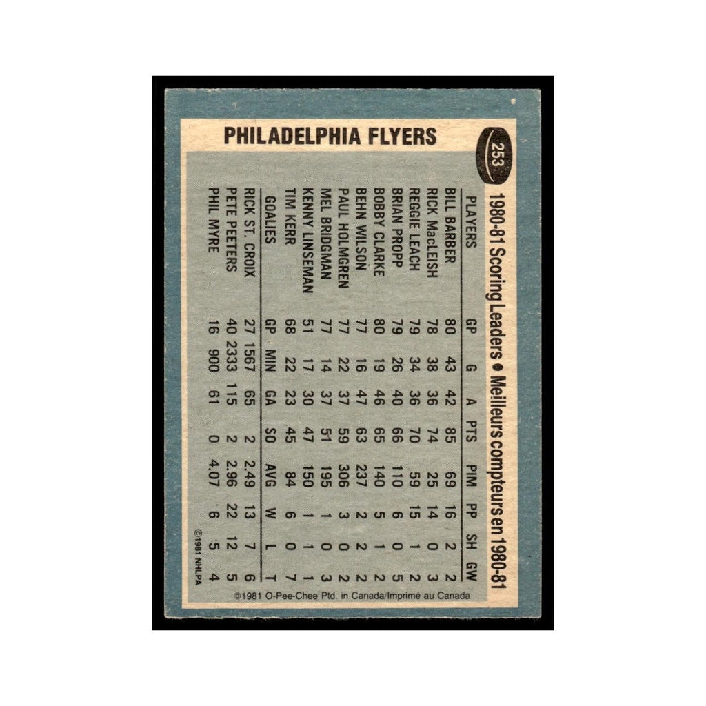 Bill Barber 1981 O-Pee-Chee #253 Philadelphia Flyers Hockey Card EX