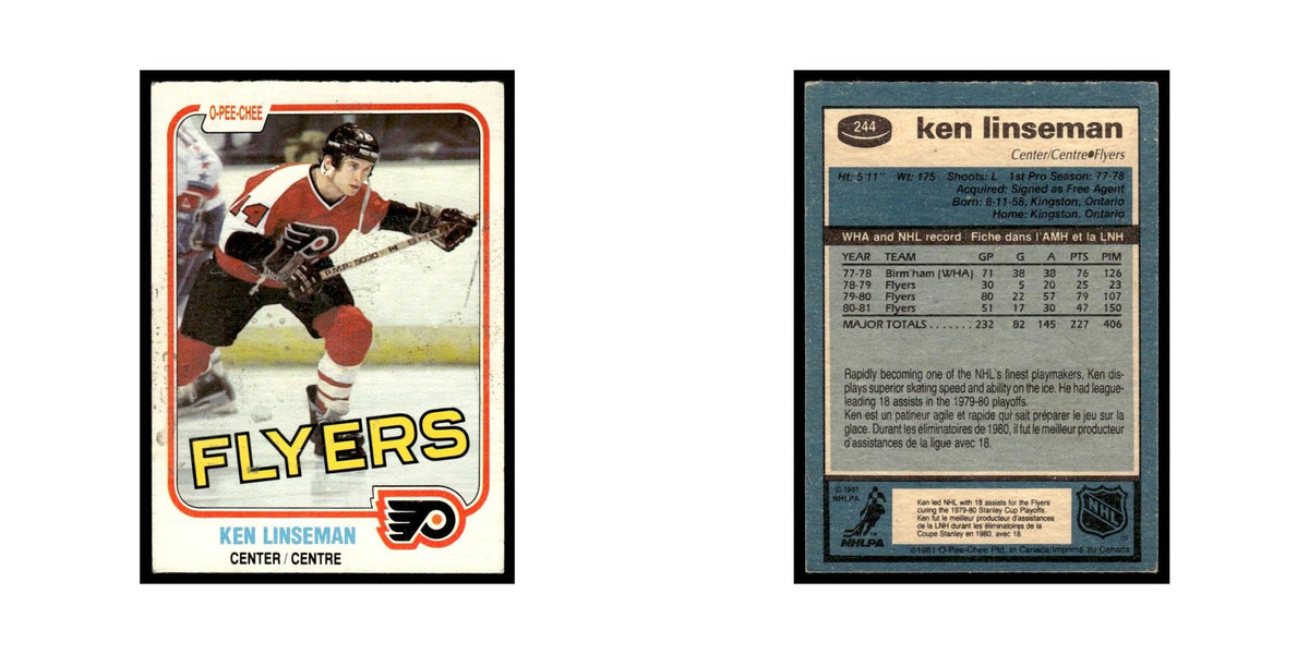 Ken Linseman 1981 O-Pee-Chee #244 Philadelphia Flyers Hockey Card EX