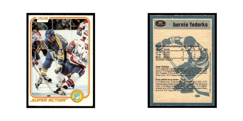 Bernie Federko 1981 O-Pee-Chee #300 St. Louis Blues Hockey Card EX