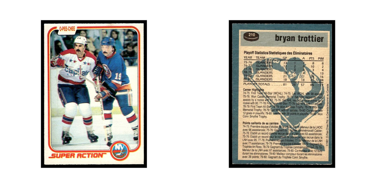 Bryan Trottier 1981 O-Pee-Chee #210 New York Islanders Hockey Card EX