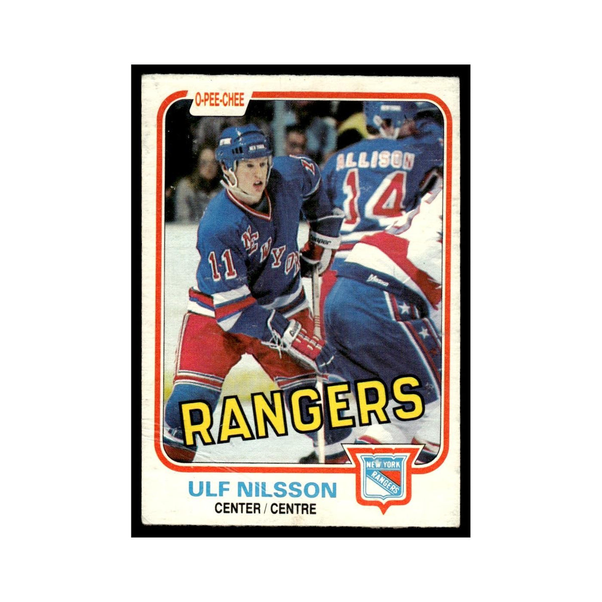 Ulf Nilsson 1981 O-Pee-Chee #229 New York Rangers Hockey Card EX