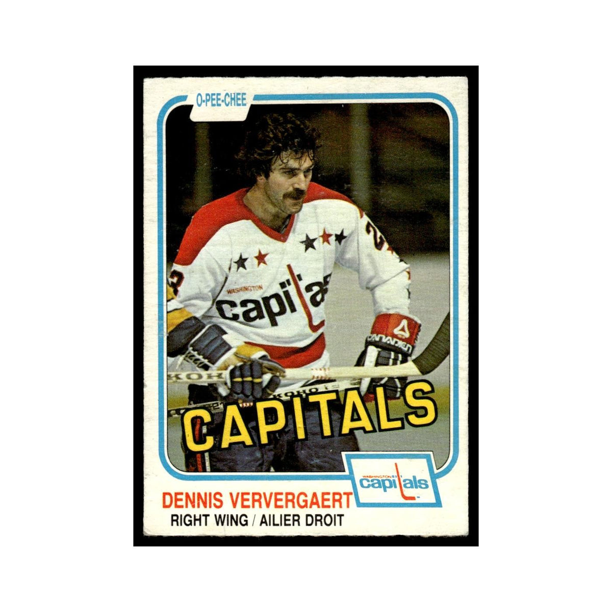 Dennis Ververgaert 1981 O-Pee-Chee #356 Washington Capitals Hockey Card EX