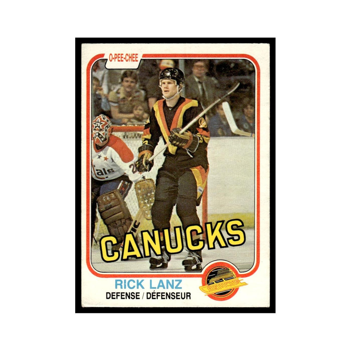 Rick Lanz Rookie 1981 O-Pee-Chee #338 Vancouver Canucks Hockey Card EX