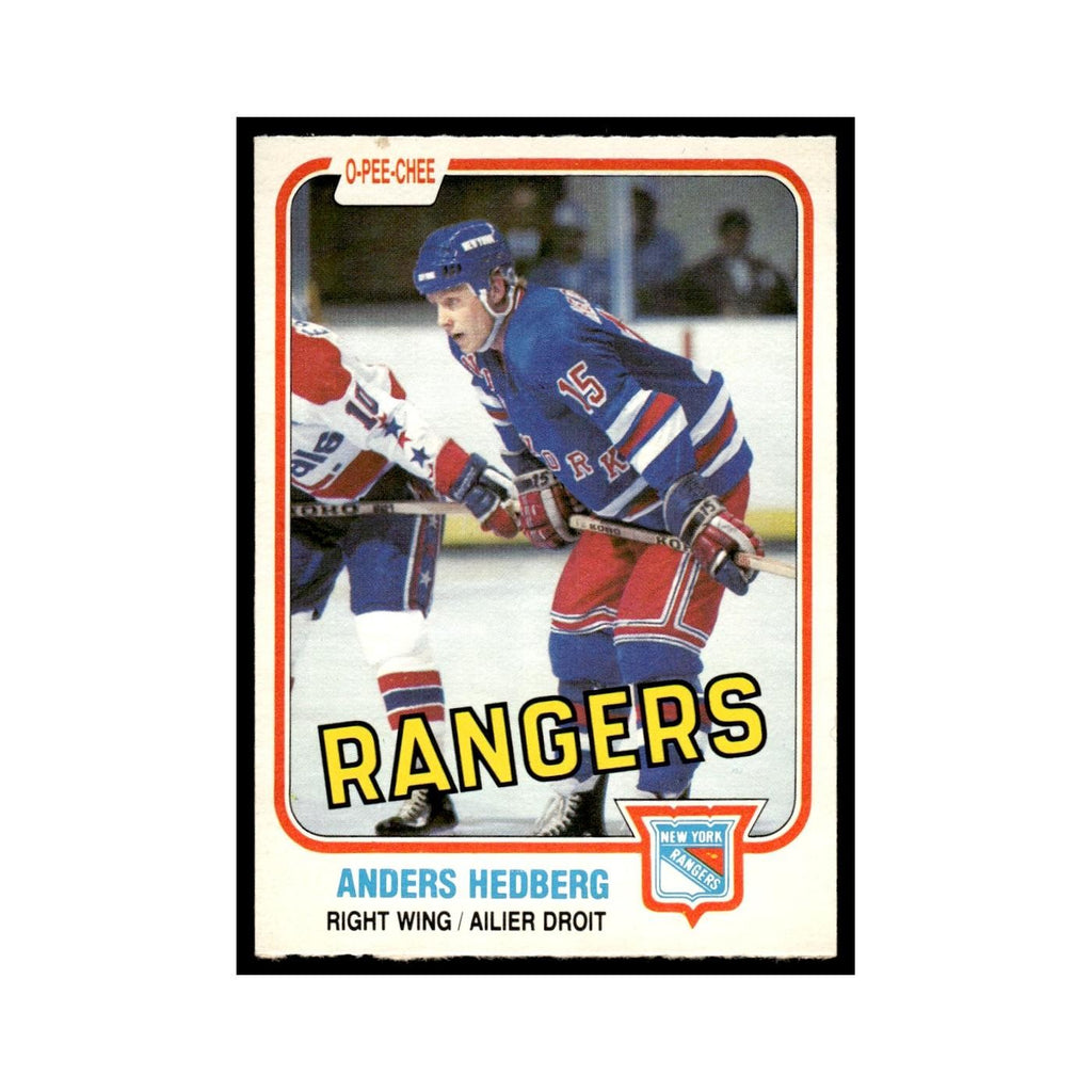 Anders Hedberg 1981 O-Pee-Chee #225 New York Rangers Hockey Card EX